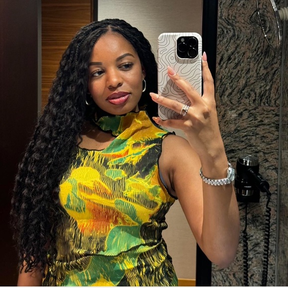 Julia Heuer Slash pleat full-length dress with cutout details - Picture 2 of 4